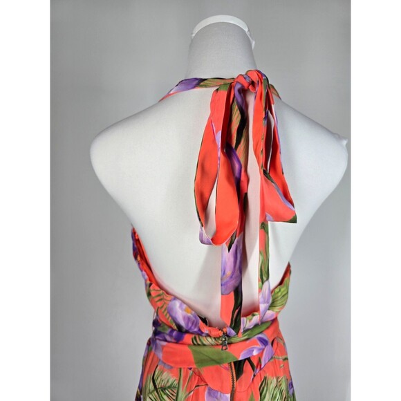New! ALICE & OLIVIA CYRUS CORAL FLORAL JUMPSUIT HALTER SIZE 10 - Picture 8 of 12